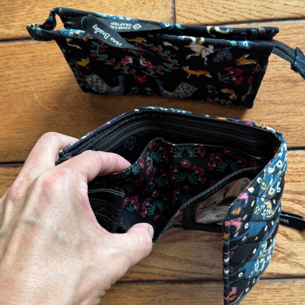 Vera Bradley Wallet & Pouch Set Women OS Black Enchanted Forest Quilted Cotton - Picture 7 of 7
